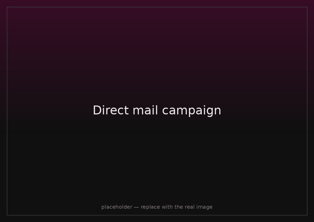 Direct mail campaign design by Reddishpink